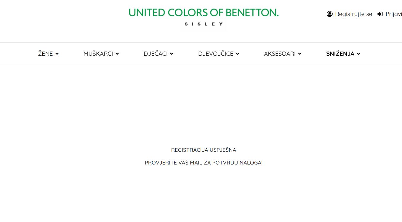 Benetton registracija