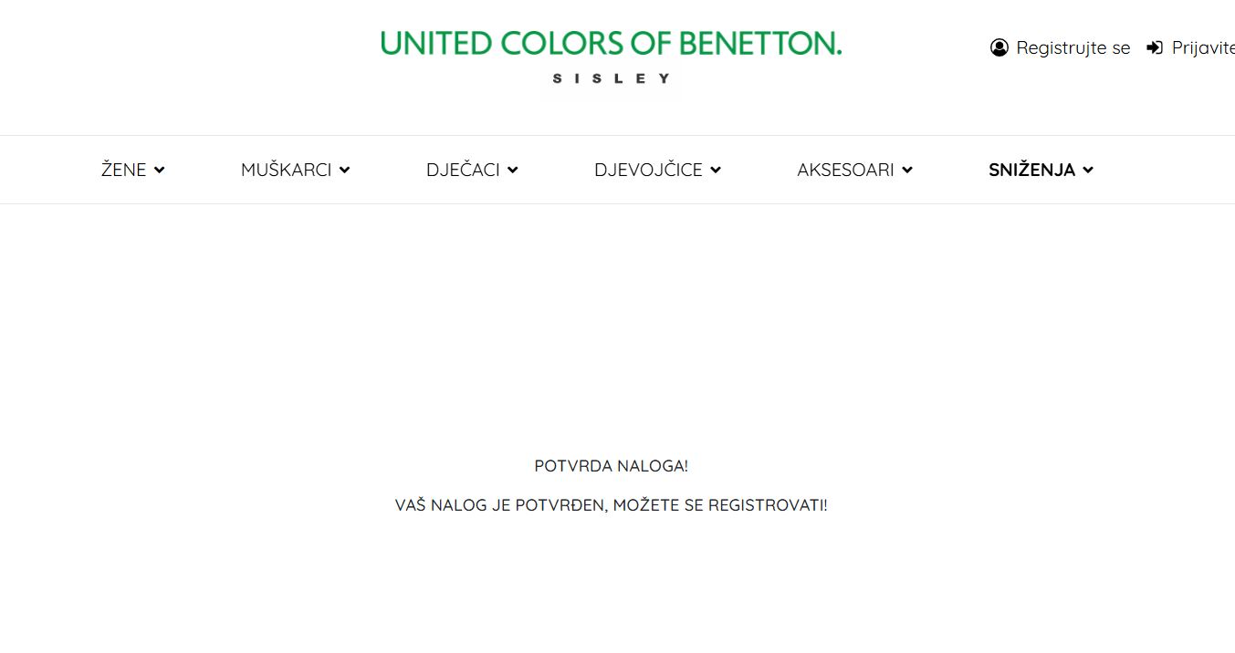 Benetton registracija